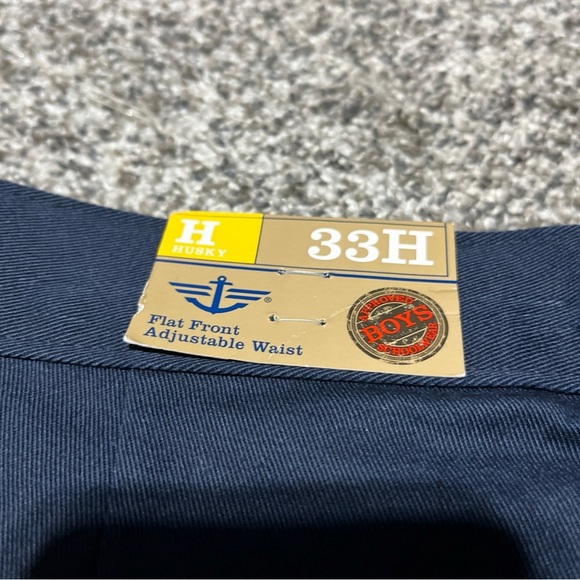 NEW DOCKERS NAVY BLUE BOYS SZ 33 HUSKY UNIFORM FLAT FRONT SHORTS Adjust - Picture 13 of 13